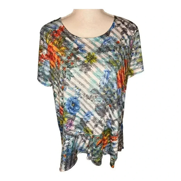 Time and Tru Women's XL Sublimation Peplum‎ Tee - Picture 1 of 7